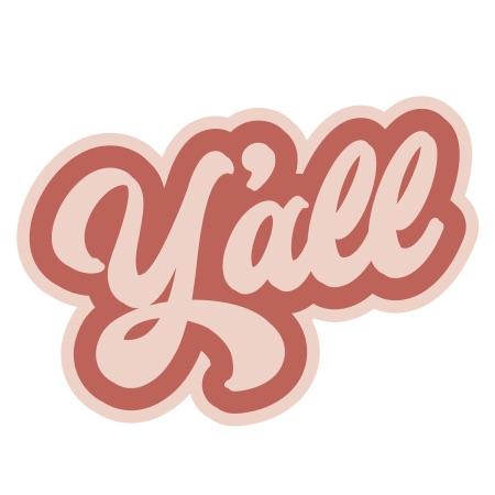 Y'all Sticker Pink