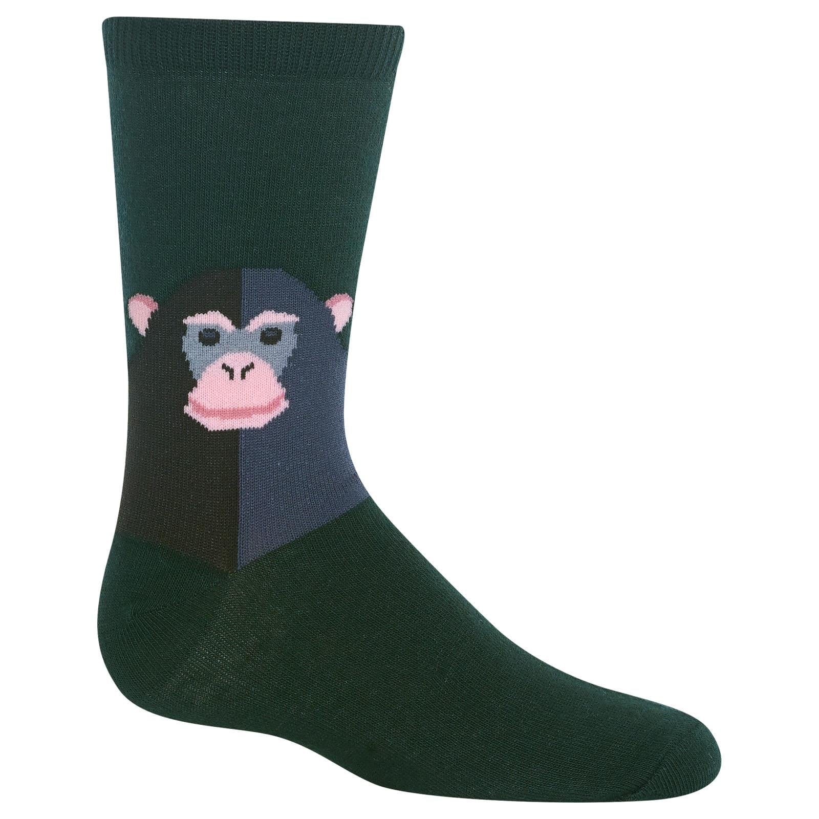Monkey Kids Crew Socks Olive