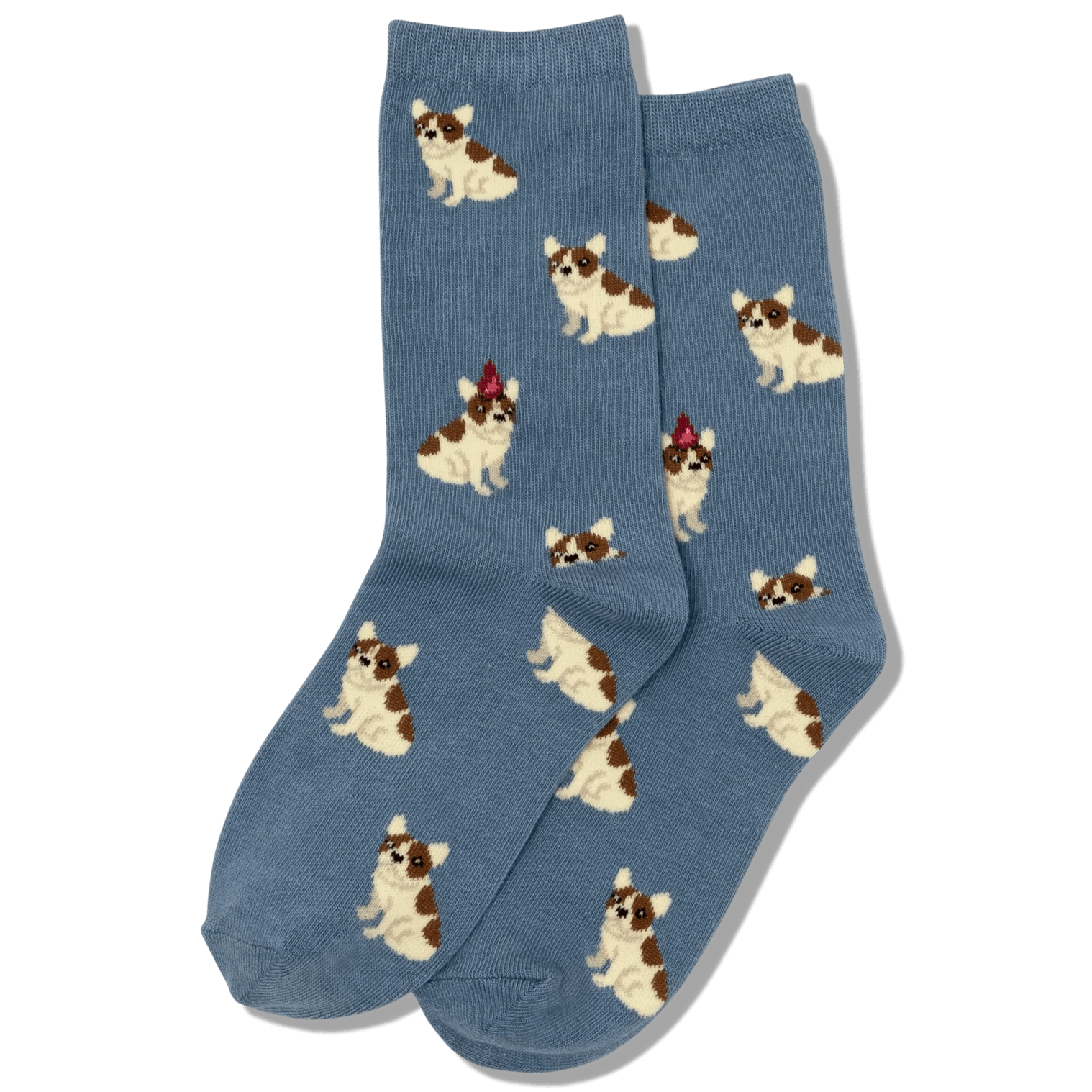 Birthday Frenchie Kids Crew Socks Grey