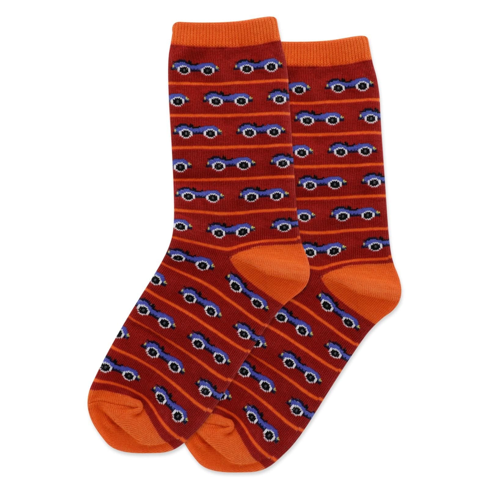 Race Car Kid's Crew Socks Orange