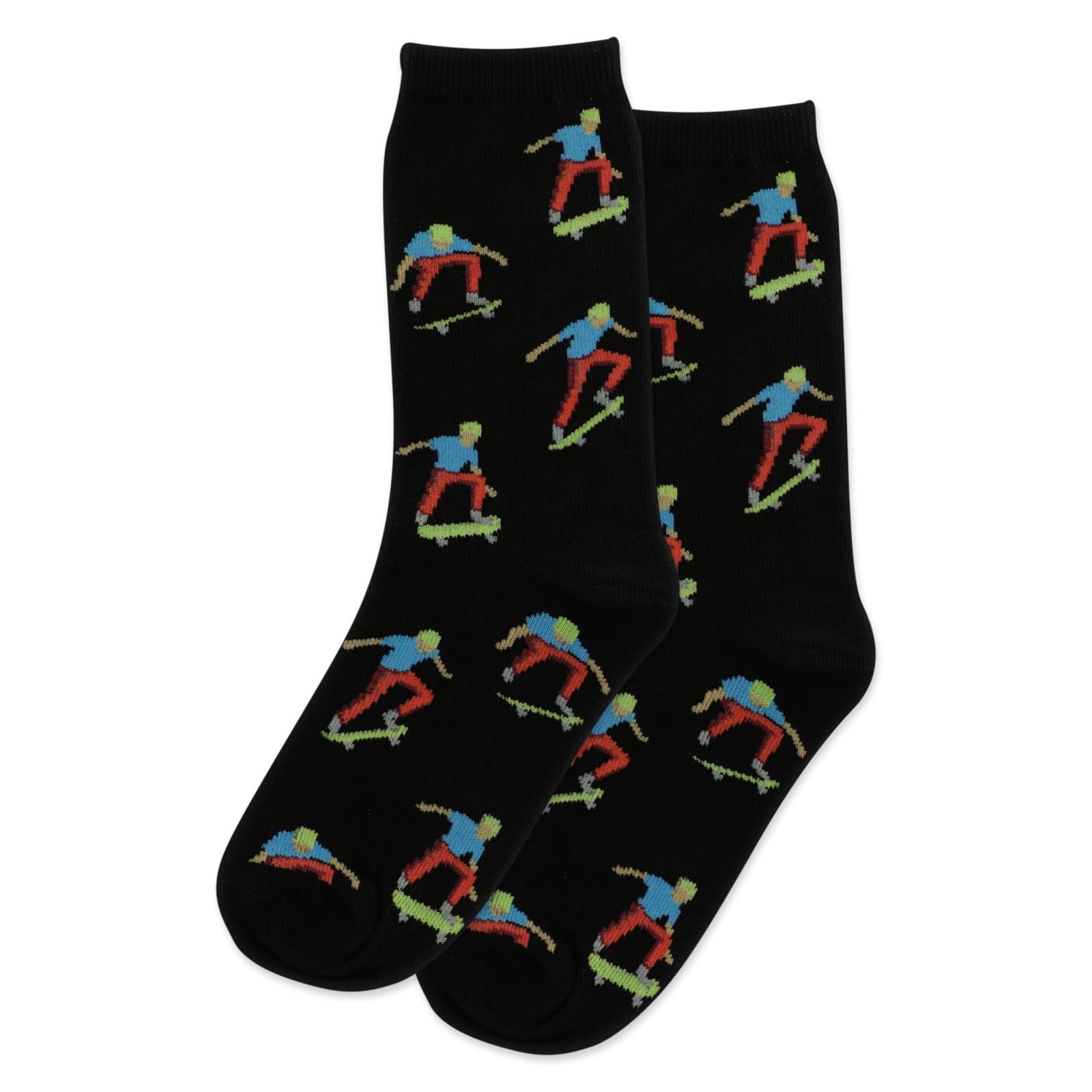 Skateboarder Kids Crew Socks Black