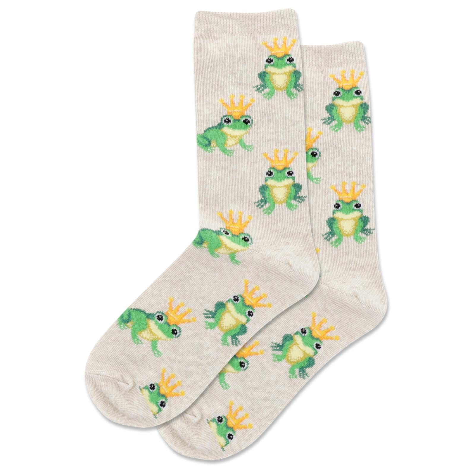 Frog Prince Kids Crew Socks Tan