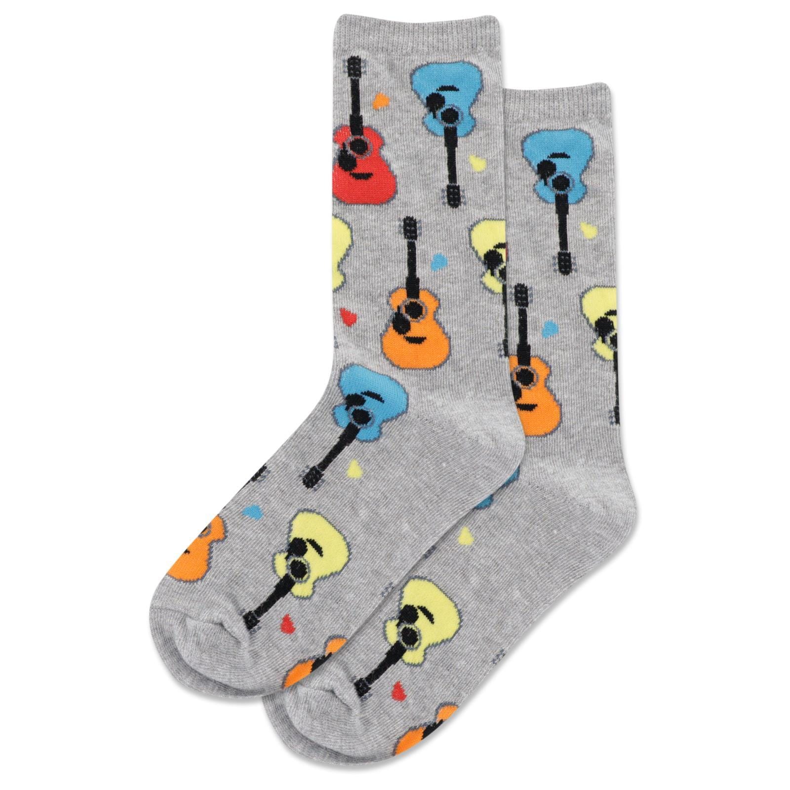 Guitars Kids Crew Socks Grey