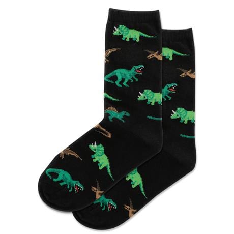 Dinosaur Kid's Crew Socks Black