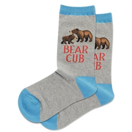 Kid&#39;s Bear Cub Crew Socks Grey