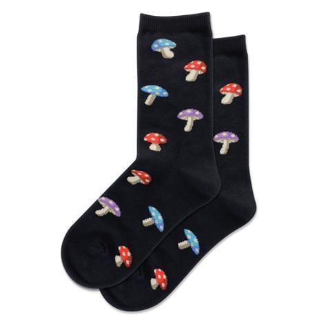 Mushrooms Kid's Crew Socks Black