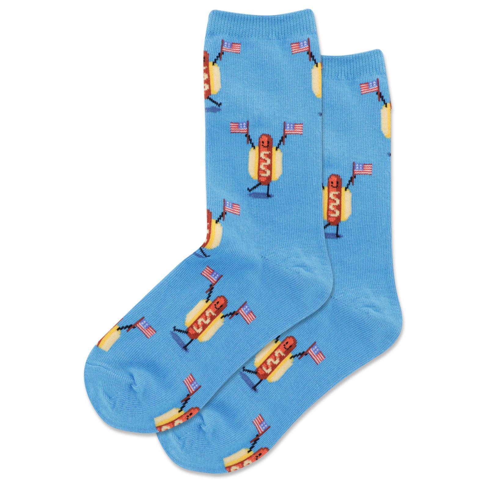 Fourth Of July Kid's Crew Socks Turquoise