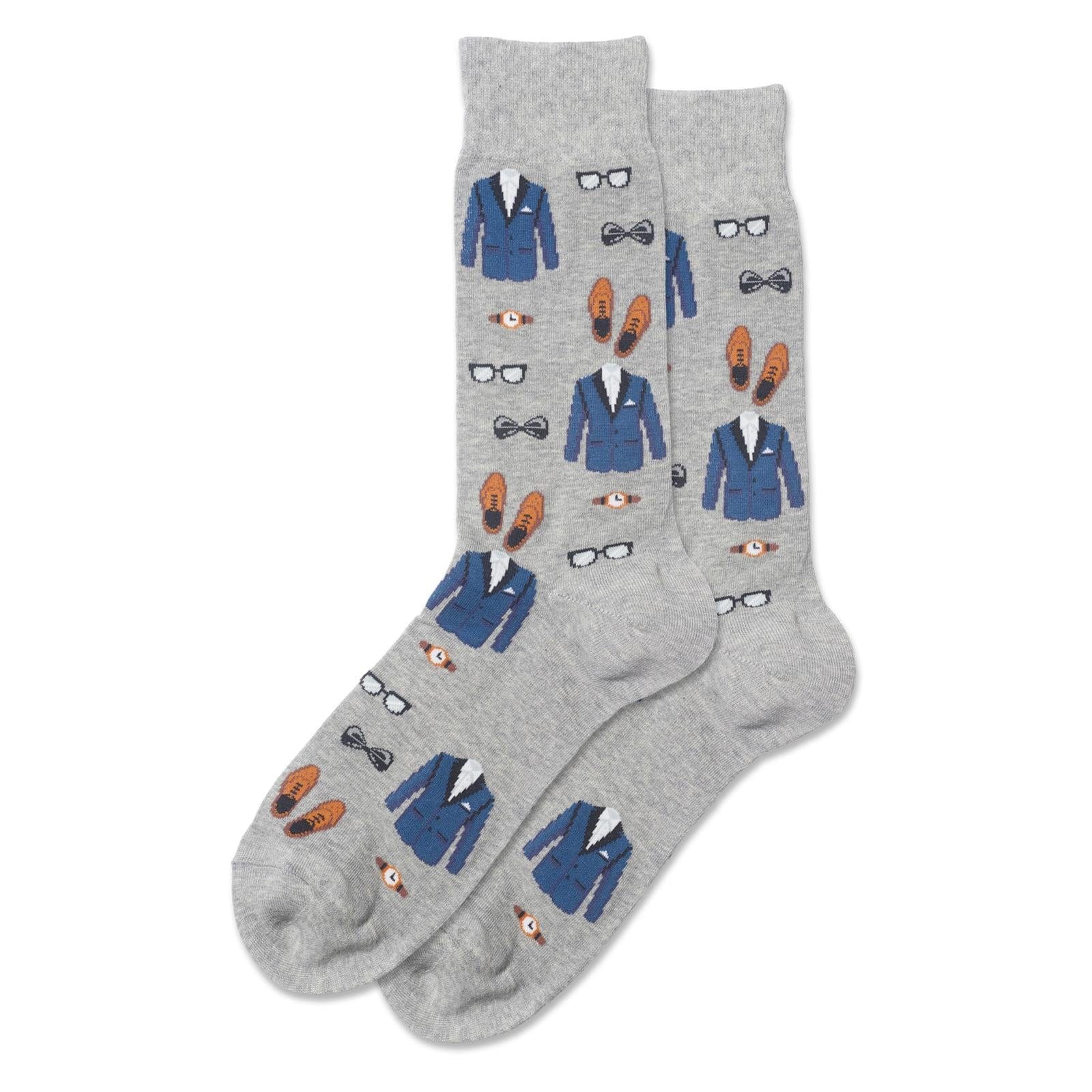 Fancy Gentleman Men's Crew Socks Grey