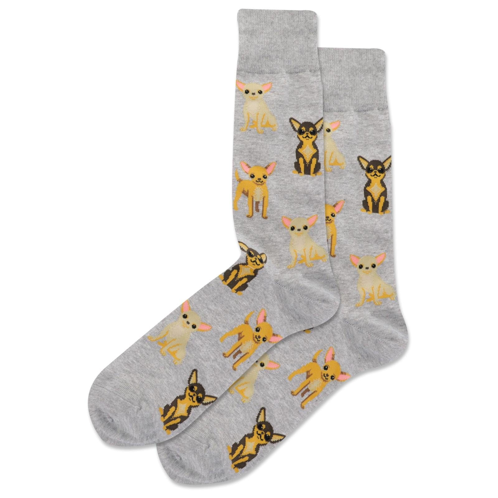 Chihuahua Men's Crew Socks Grey