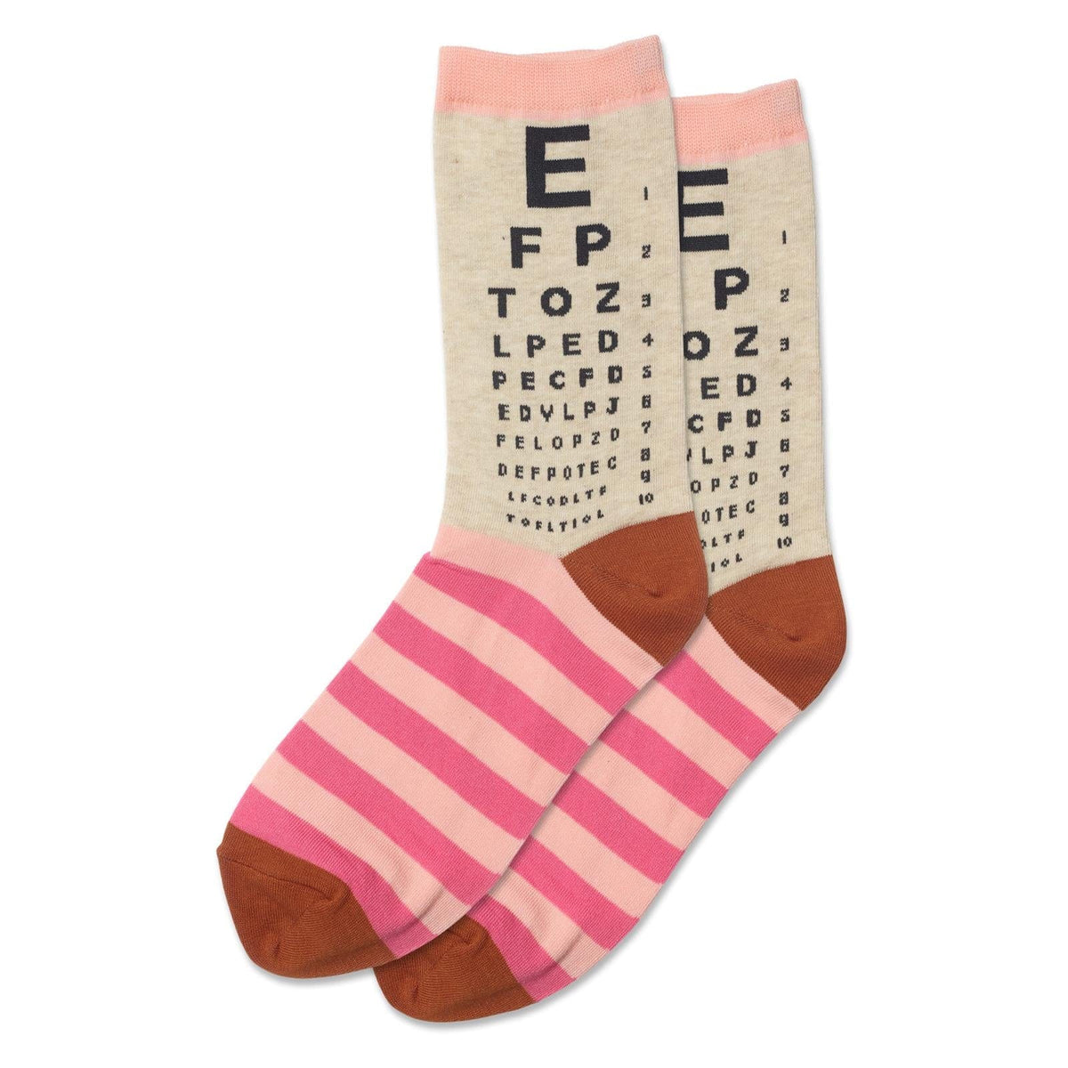 Eye Chart Women&#39;s Crew Socks Tan