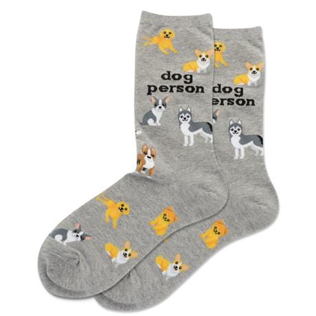 Dog Person Women&#39;s Crew Socks Grey