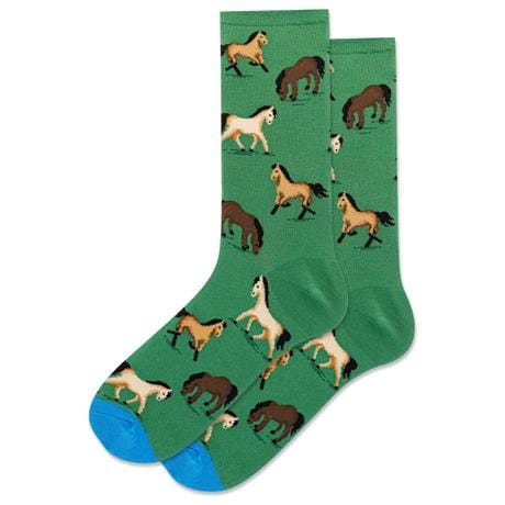 Horses Women's Crew Socks Green