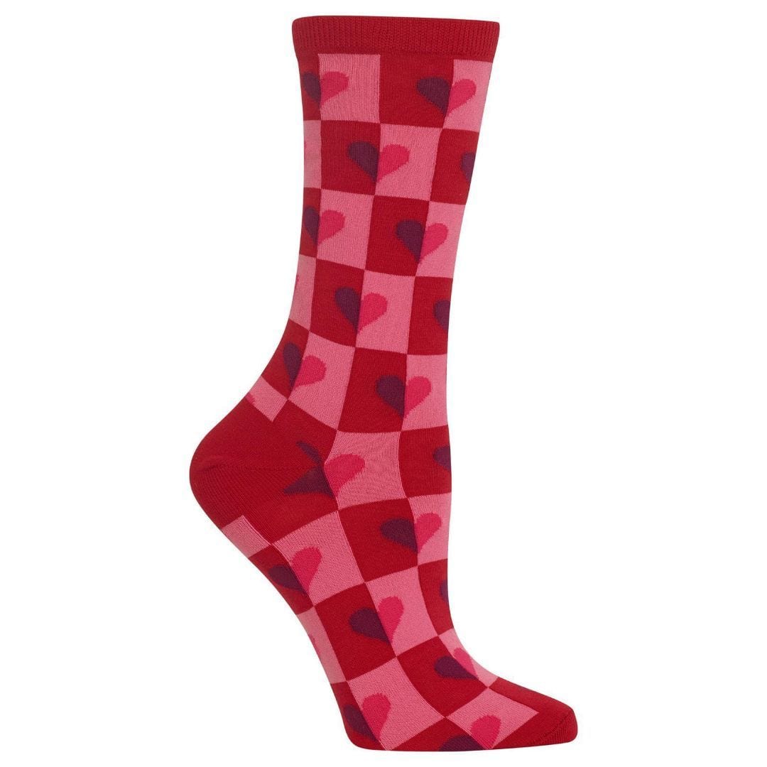 Half Hearts Socks Women&#39;s Crew Sock Red