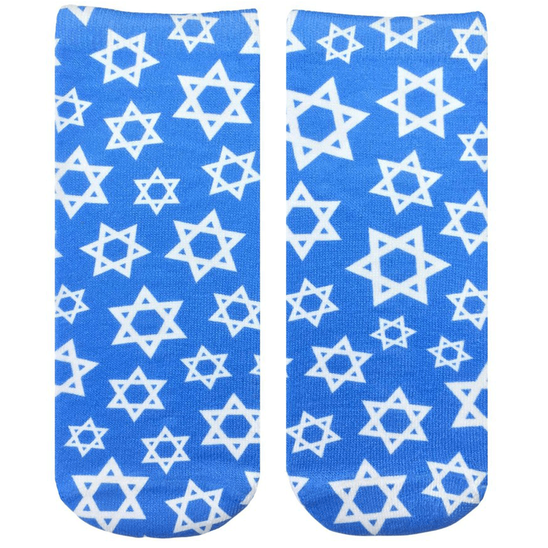 Hanukkah Stars Ankle Sock Blue