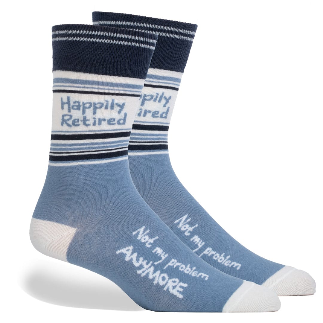 Happily Retired Not My Problem Anymore Unisex Crew Sock Blue