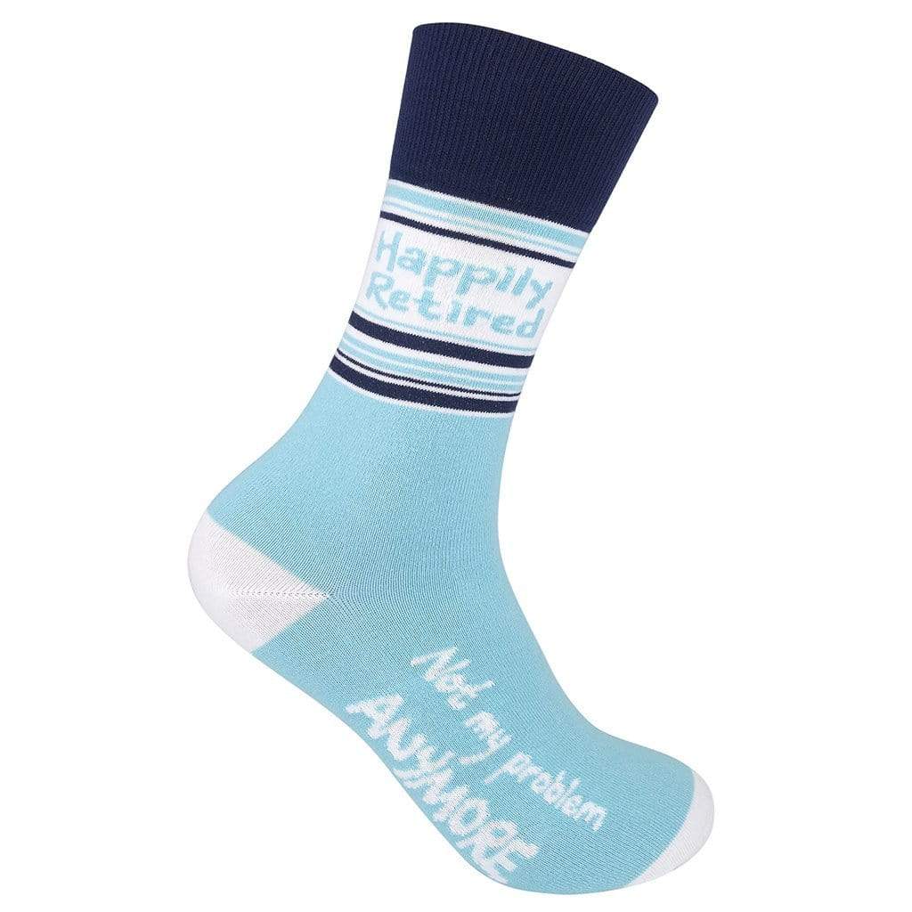 Happily Retired Not My Problem Anymore Unisex Crew Sock Blue