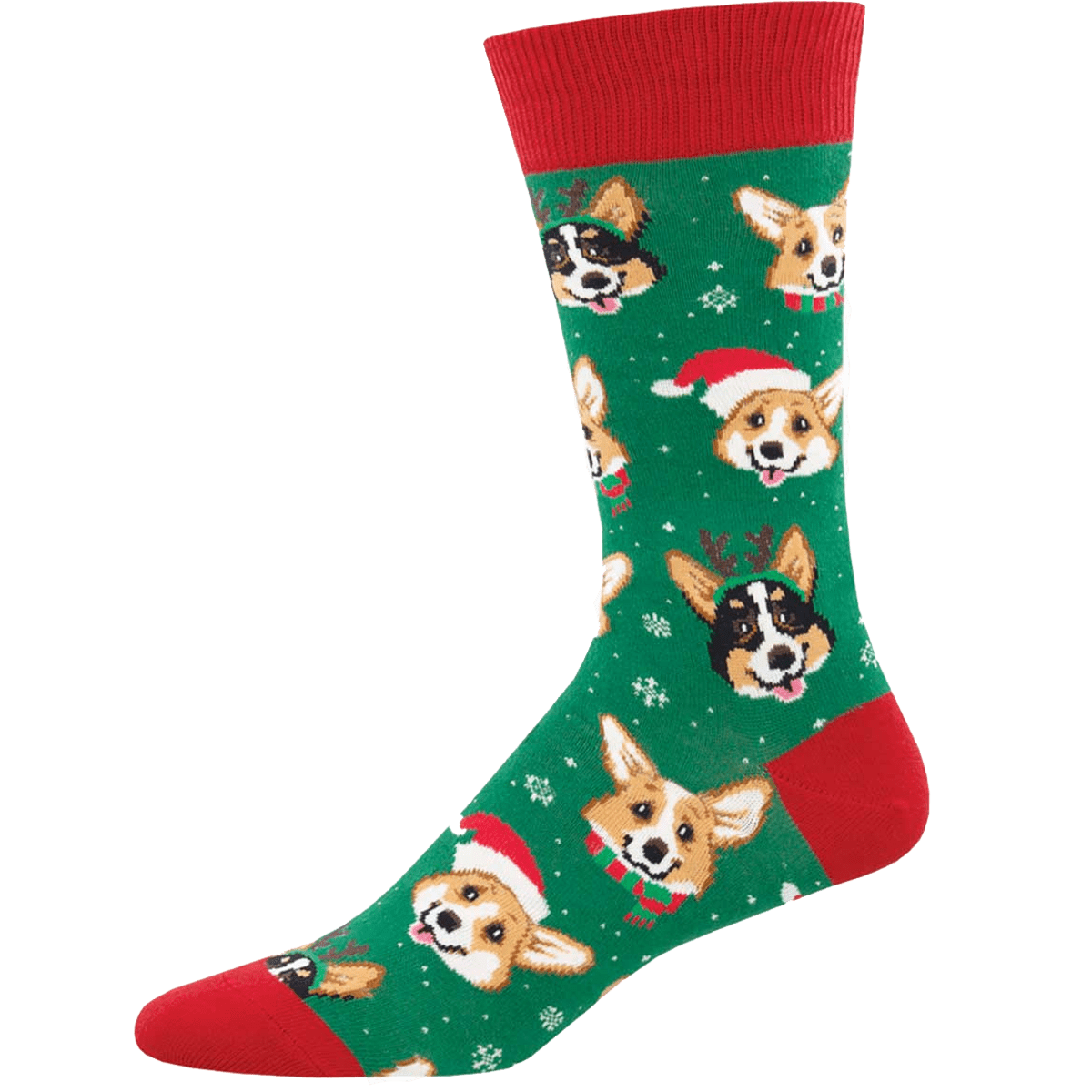 Happy Pawlidays Men&#39;s Crew Socks Green