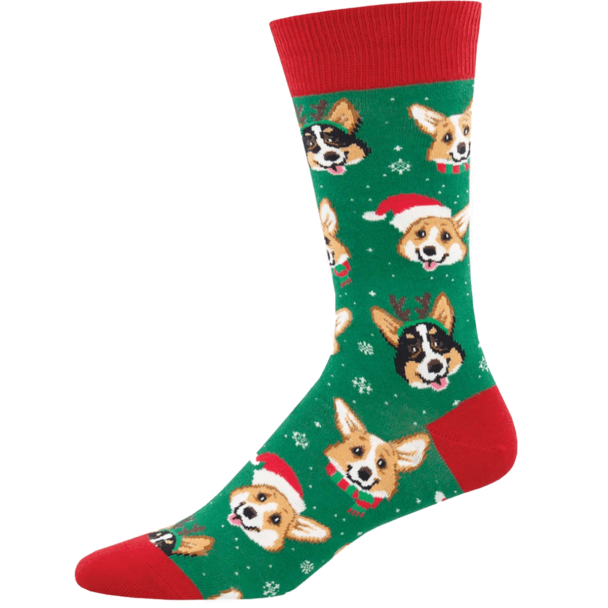 Happy Pawlidays Men's Crew Socks Green