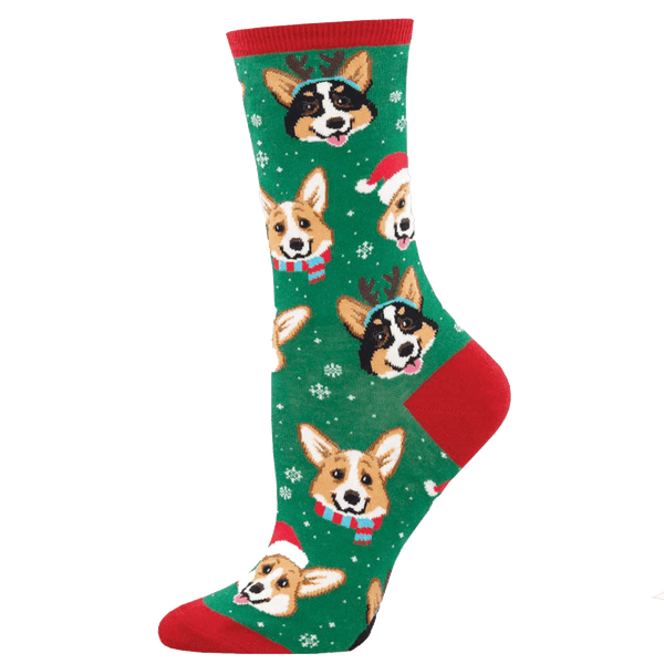 Happy Pawlidays Women's Crew Socks Green