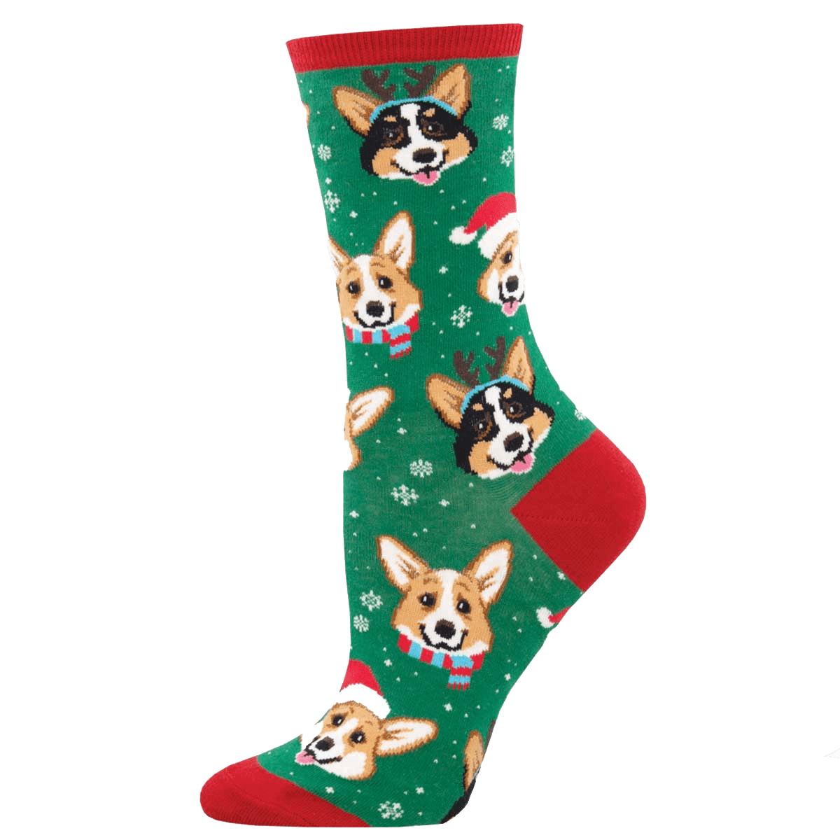 Happy Pawlidays Women's Crew Socks Green
