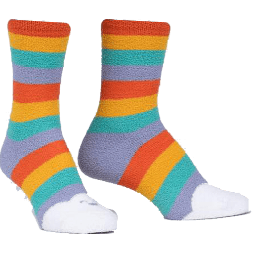 Happy Toes Women&#39;s Fuzzy Crew Slipper Socks Multi