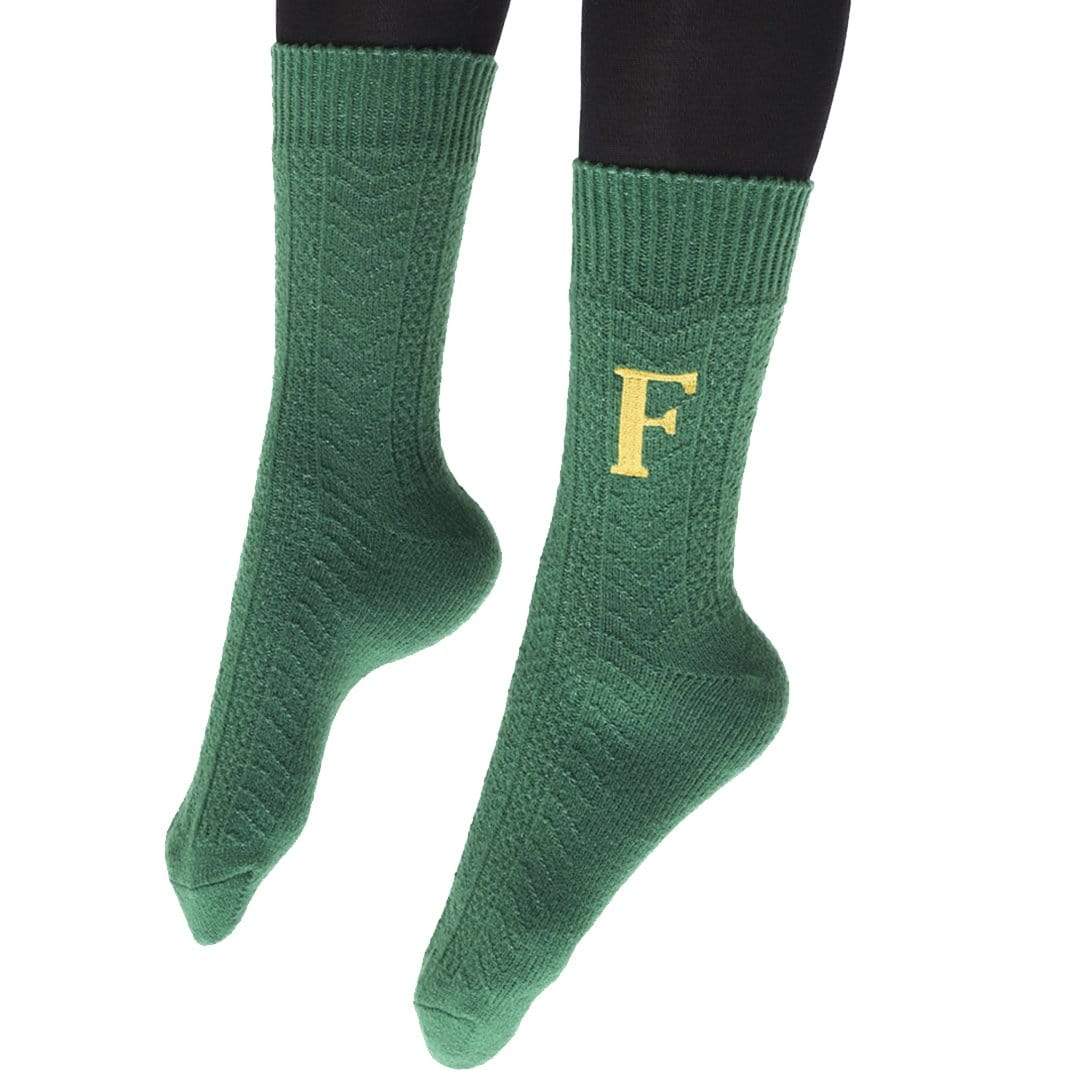 Fred &amp; George Weasley Sweater Socks Unisex Crew Sock Women&#39;s/Small / green
