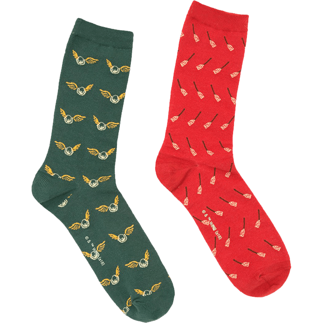 Harry Potter Dobby Christmas Crew Socks Men/Large / Green / Red