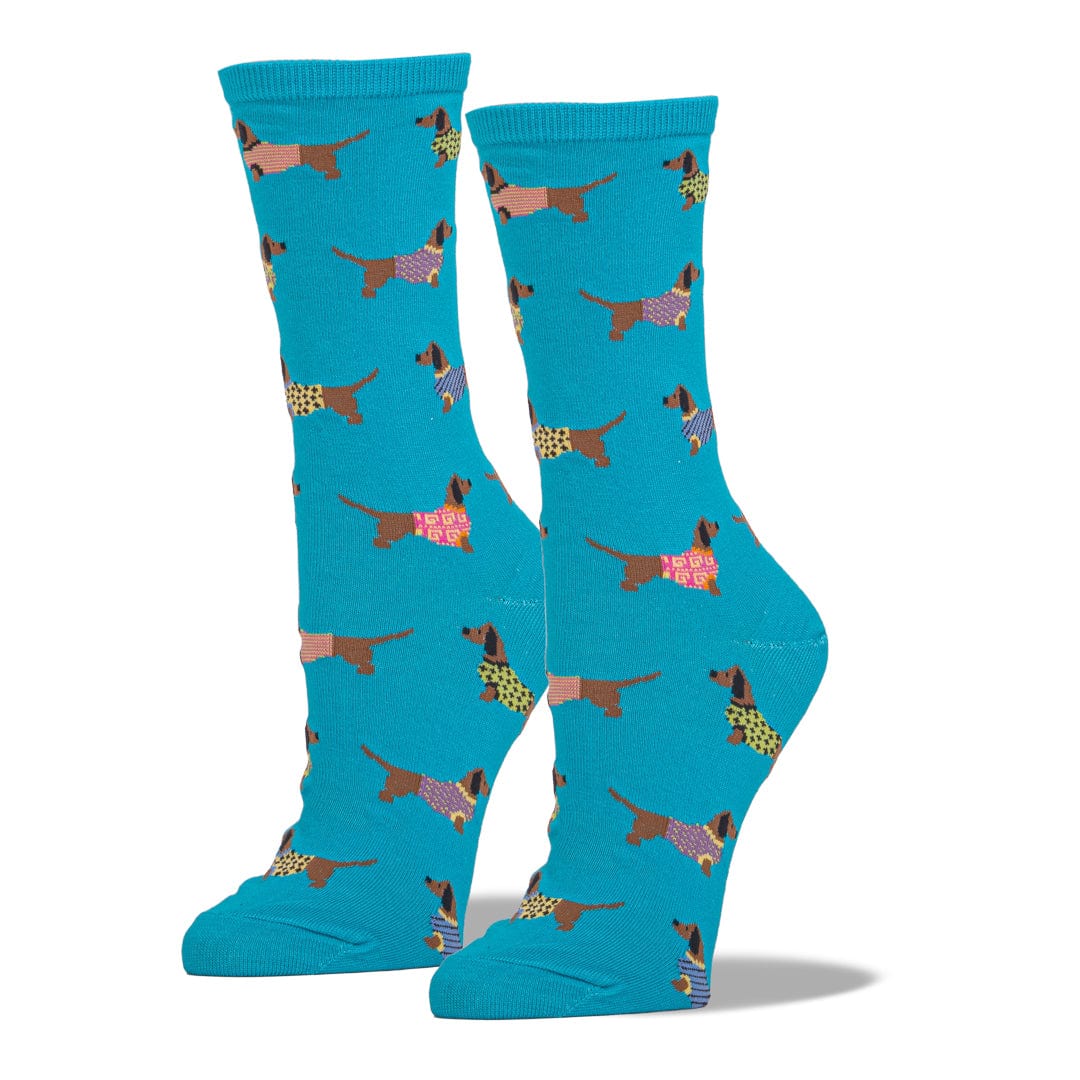 Haute Dog Socks Women&#39;s Crew Sock Blue