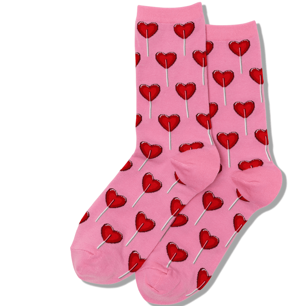 Heart Lollipop Socks Women&#39;s Crew Sock Pink
