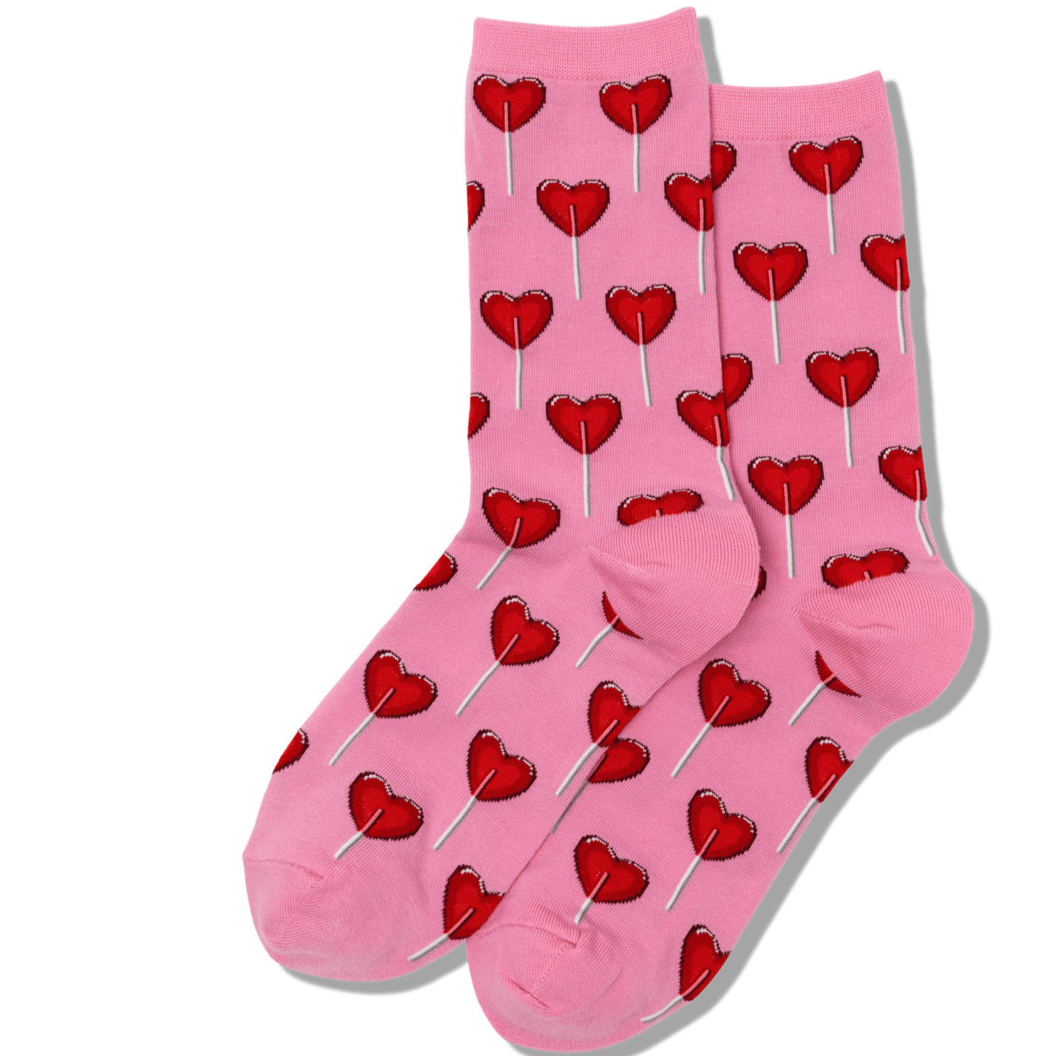 Heart Lollipop Socks Women's Crew Sock Pink