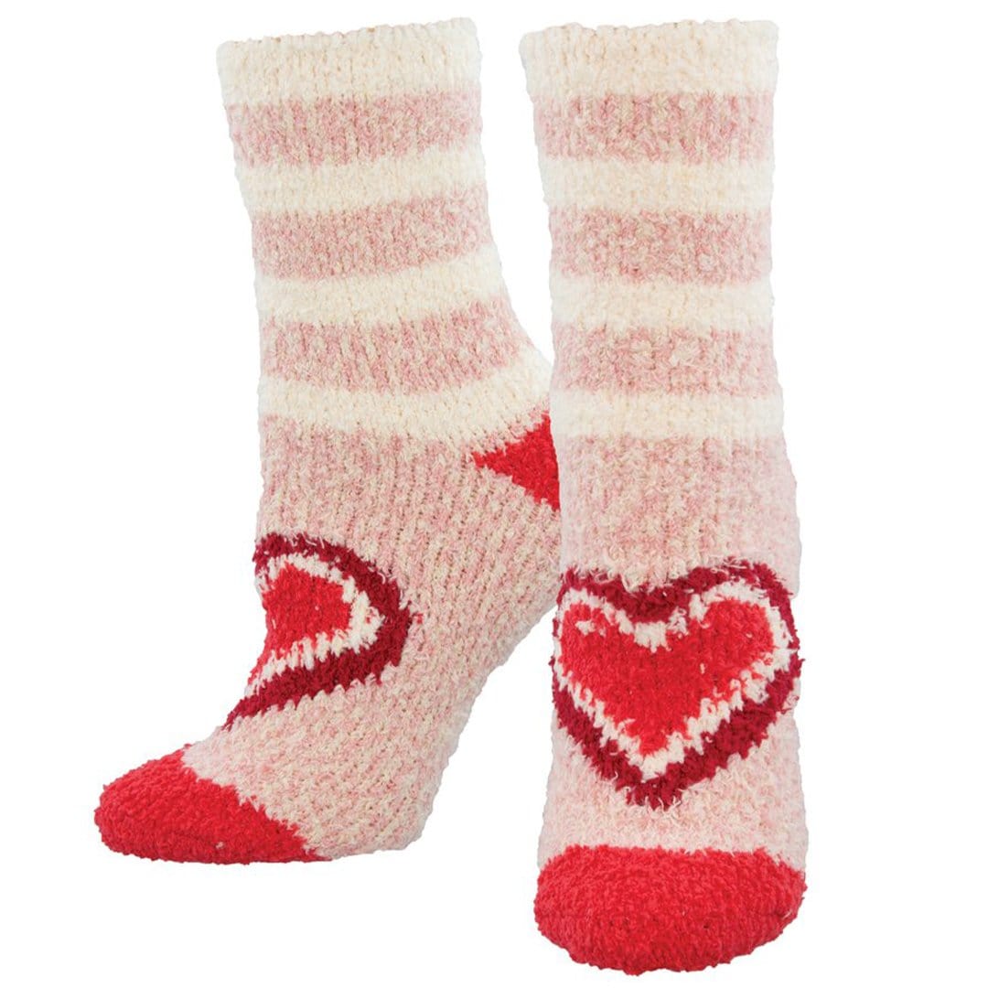 Hearts and Soles Fuzzy Women&#39;s Crew Sock Pink