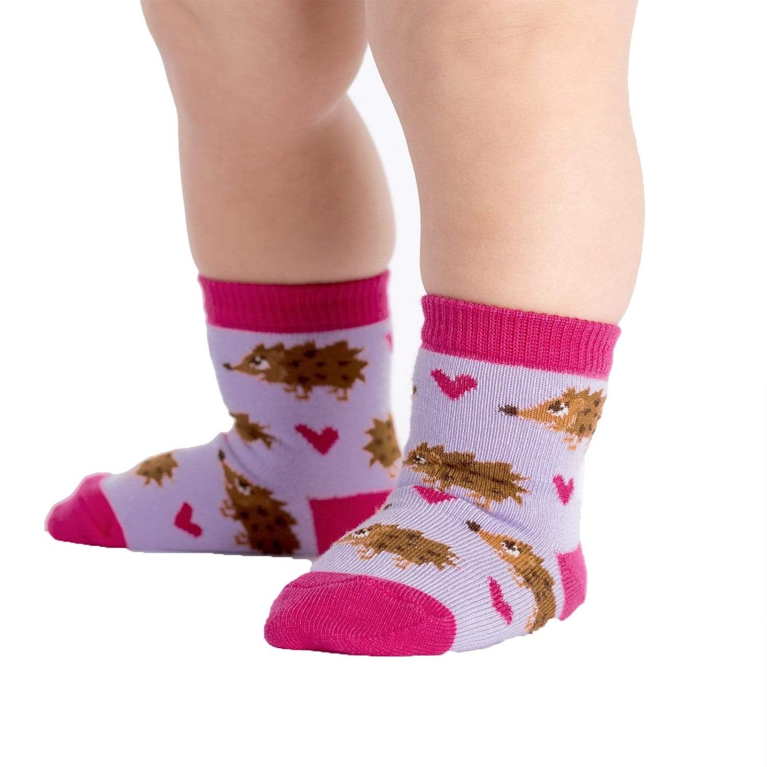 Hedgehog Heaven Toddler Crew Socks Purple