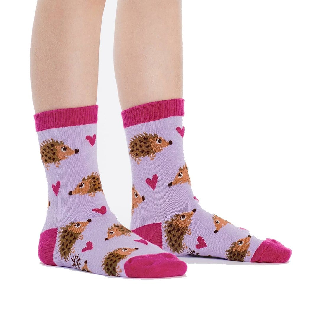 Hedgehog Heaven Junior Crew Socks Purple