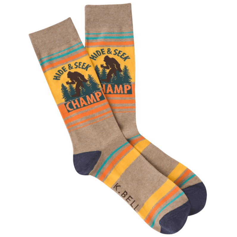 Hide And Seek Men's Crew Sock Brown