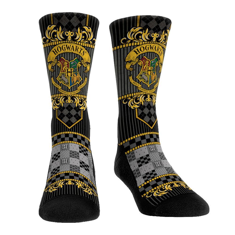 Hogwarts Regal Banner Crew Sock Men&#39;s / Black and Grey