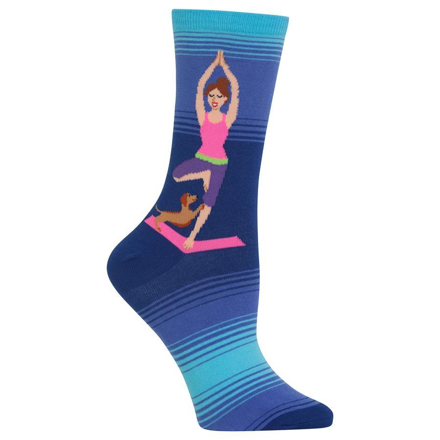 Yoga Girl Socks Women's Crew Sock Blue