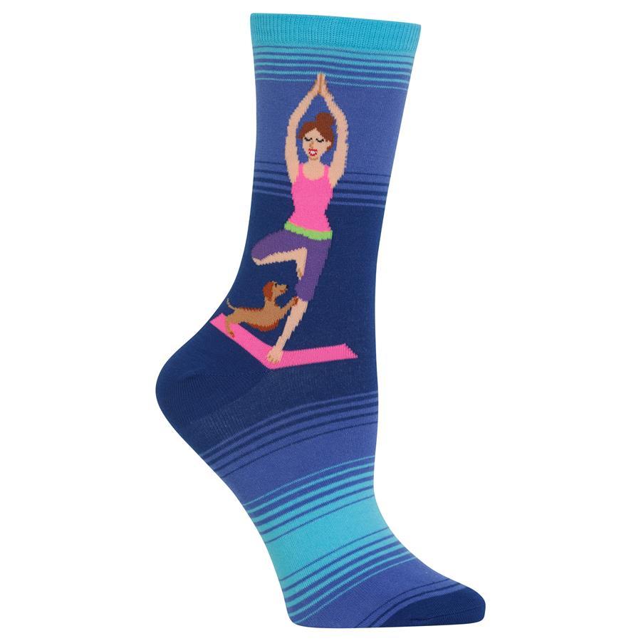 Yoga Girl Socks Women&#39;s Crew Sock Blue