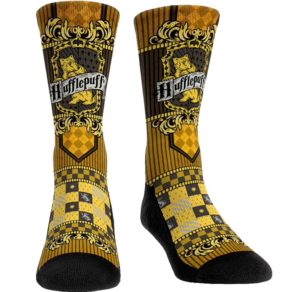 Hufflepuff Regal Banner Men's Crew Socks 10-13 / Yellow