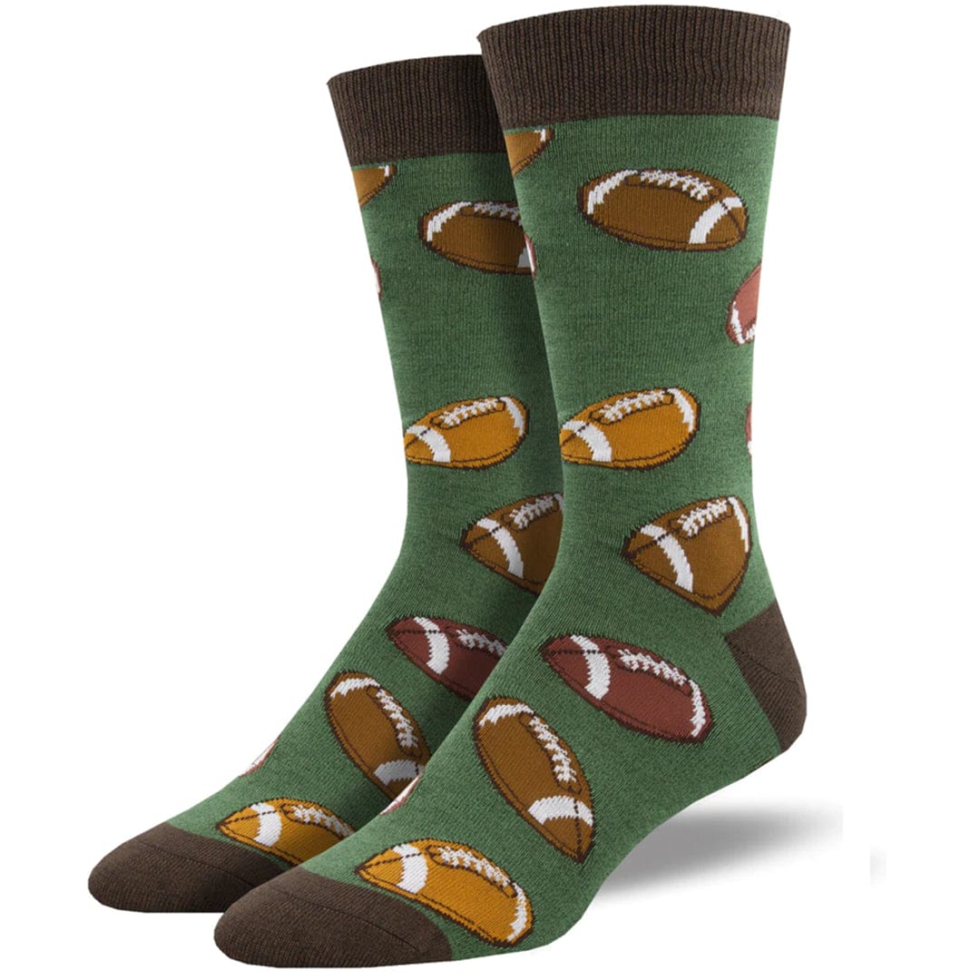 Hut Hut Hike Men's Bamboo Crew Socks - Green - John's Crazy Socks