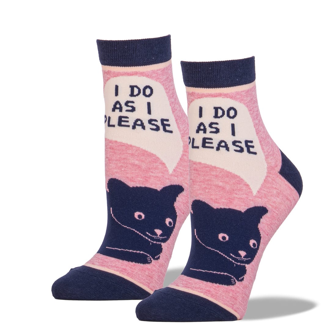 I Do As I Please Women's Ankle Sock Pink