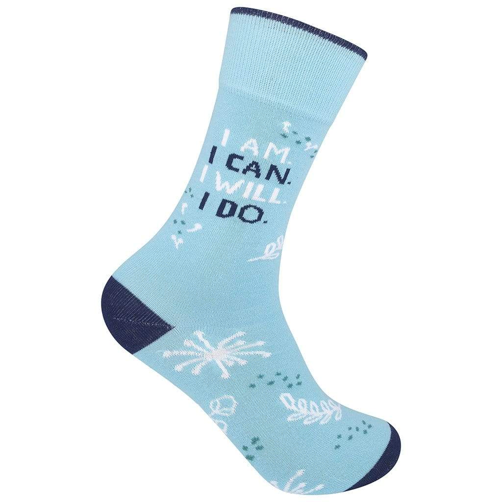 I Am. I Can. I Will. I Do. Unisex Crew Sock Blue