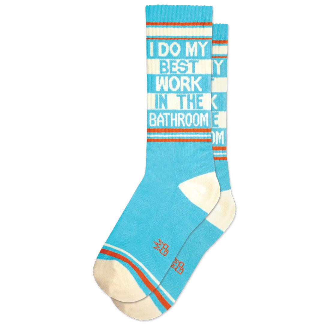I Do My Best Work In The Bathroom Unisex Crew Socks Blue