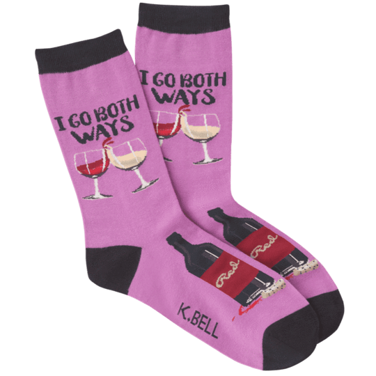 I Go Both Ways Women's Crew Sock Purple