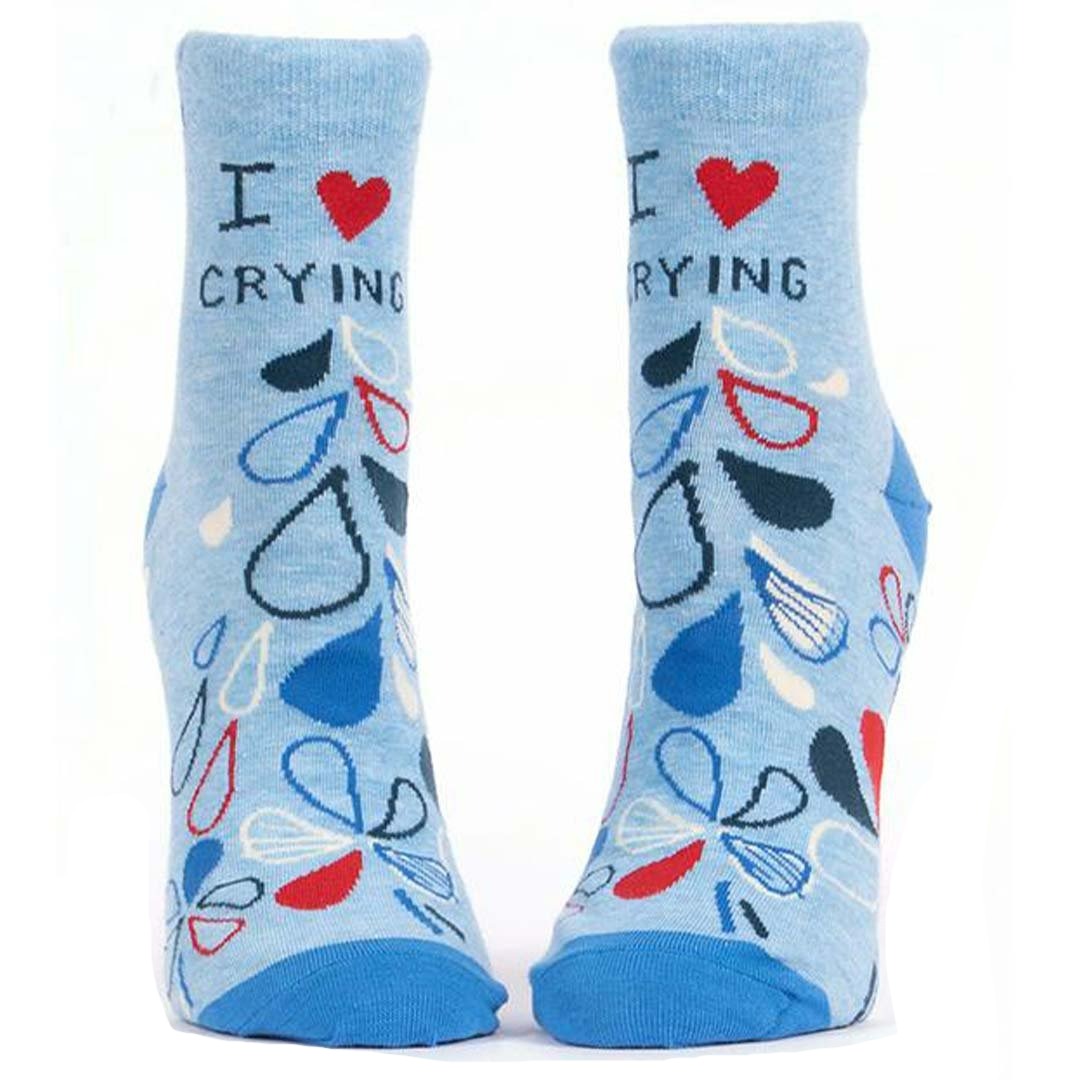 I Love Crying Women's Ankle Sock Blue