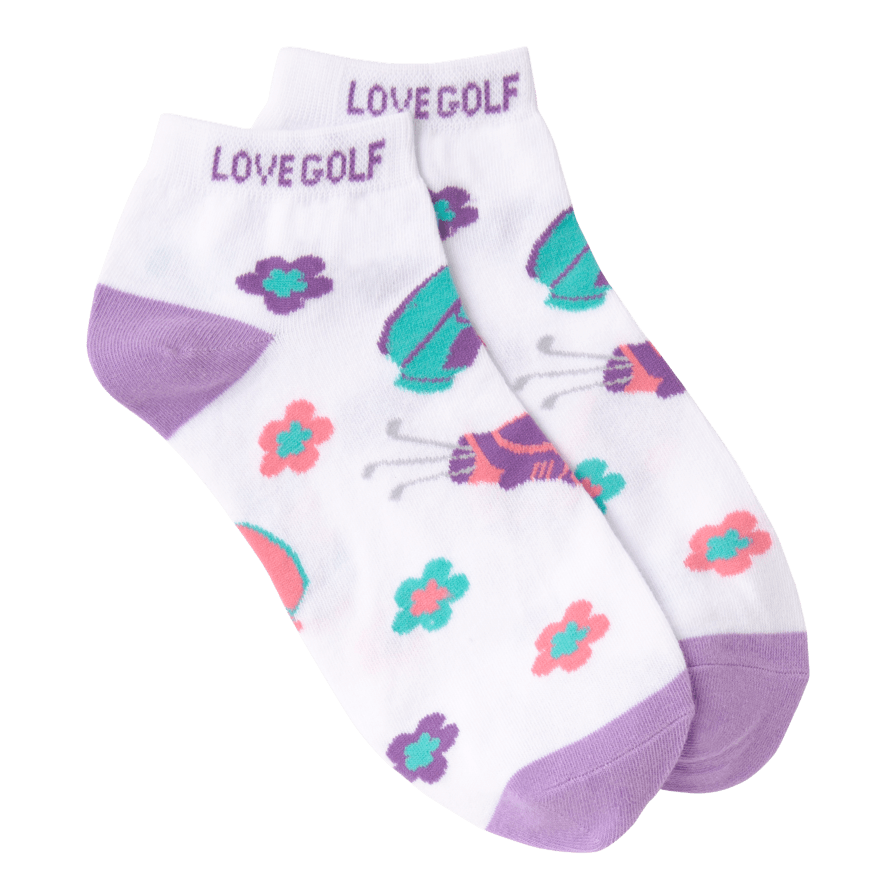 I Love Golf Women's No Show Socks