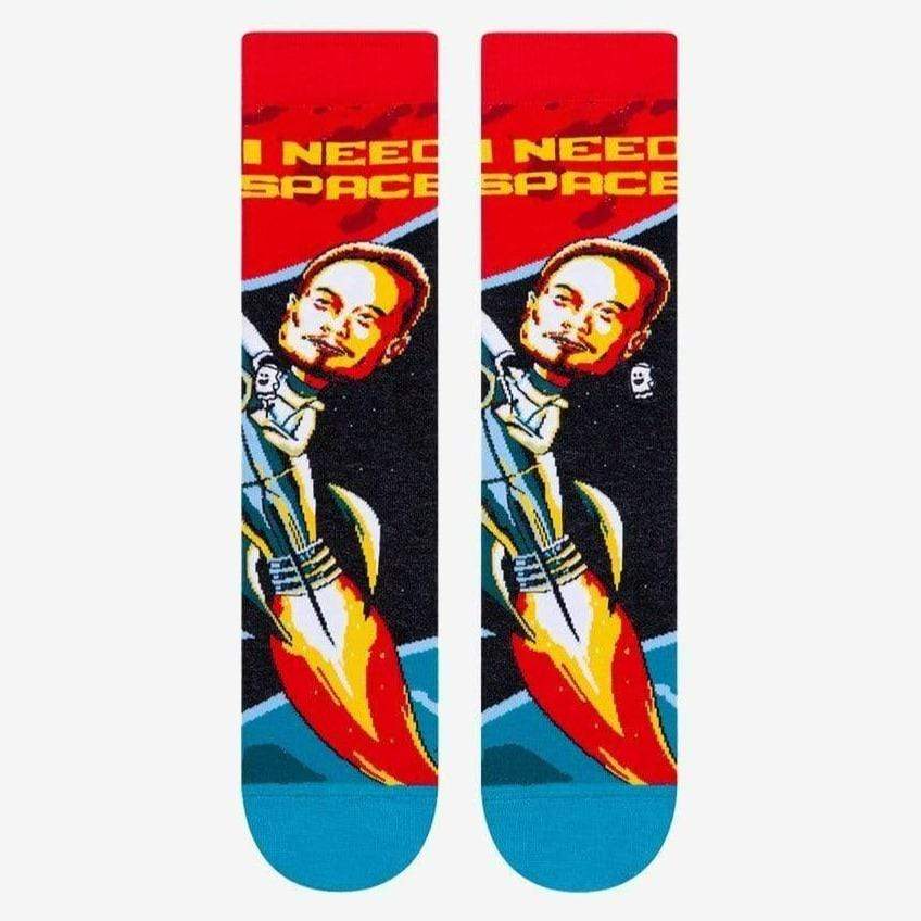 I Need Space Men's Crew Sock Red