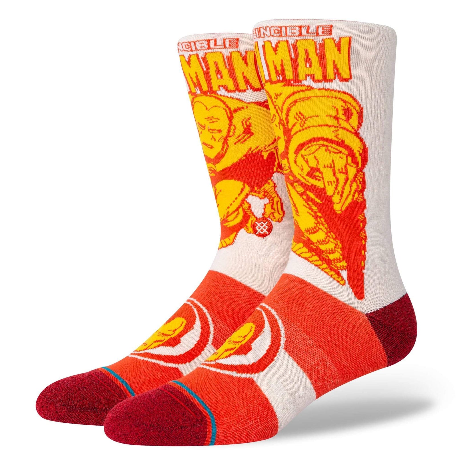 Iron Man Marquee Men's Crew Sock White