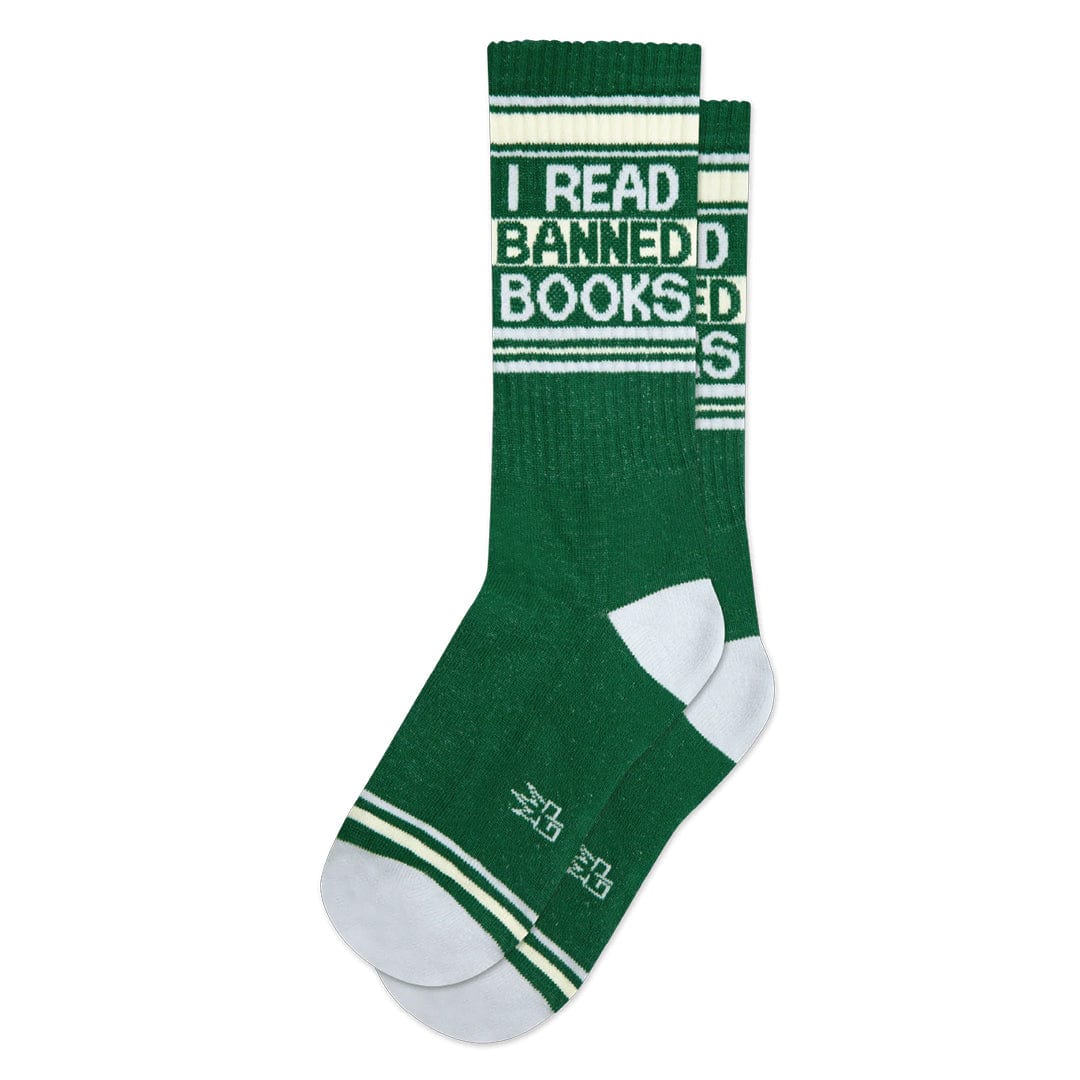 I Read Banned Books Unisex Crew Socks Green