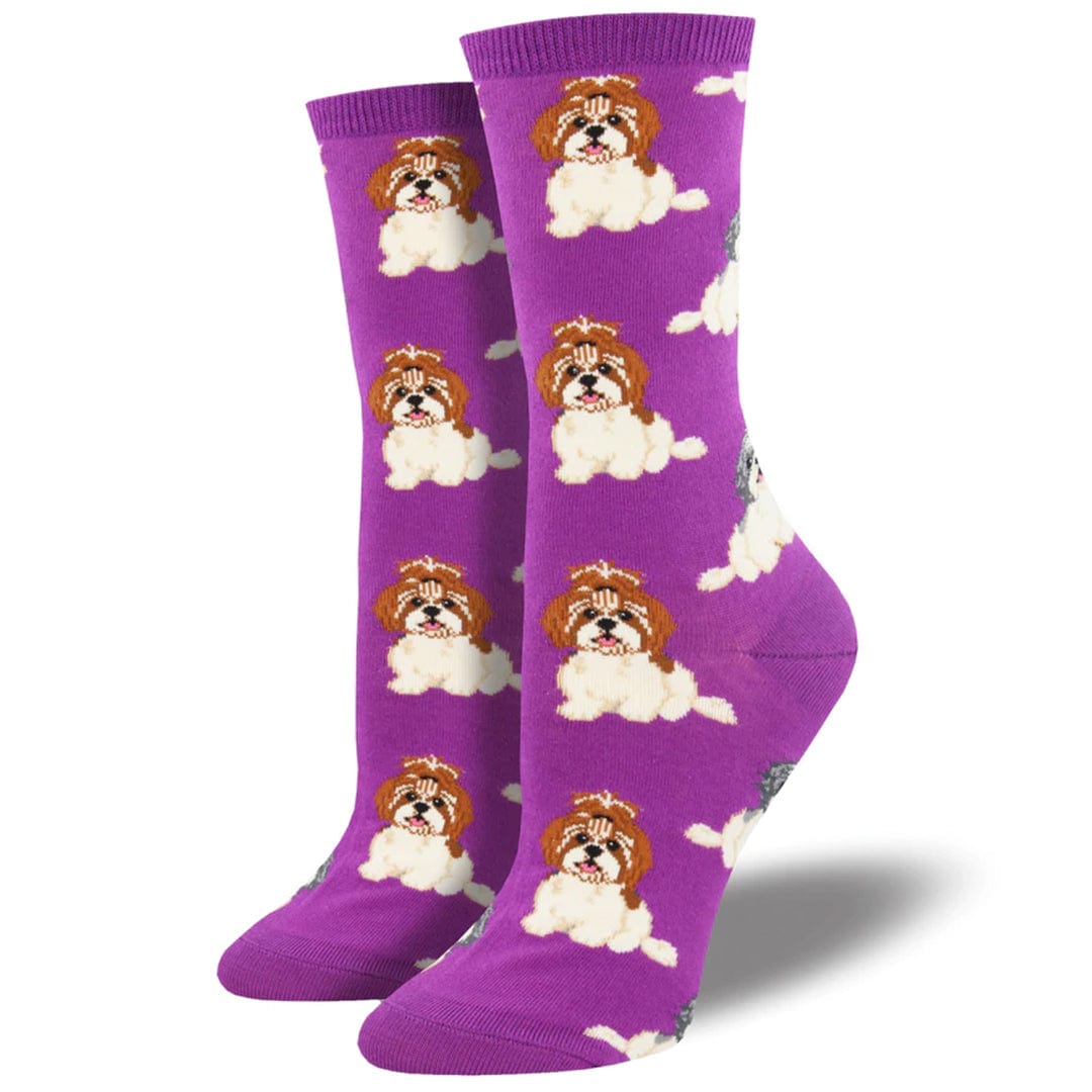I Shih Tzu Not Women's Crew Sock Purple
