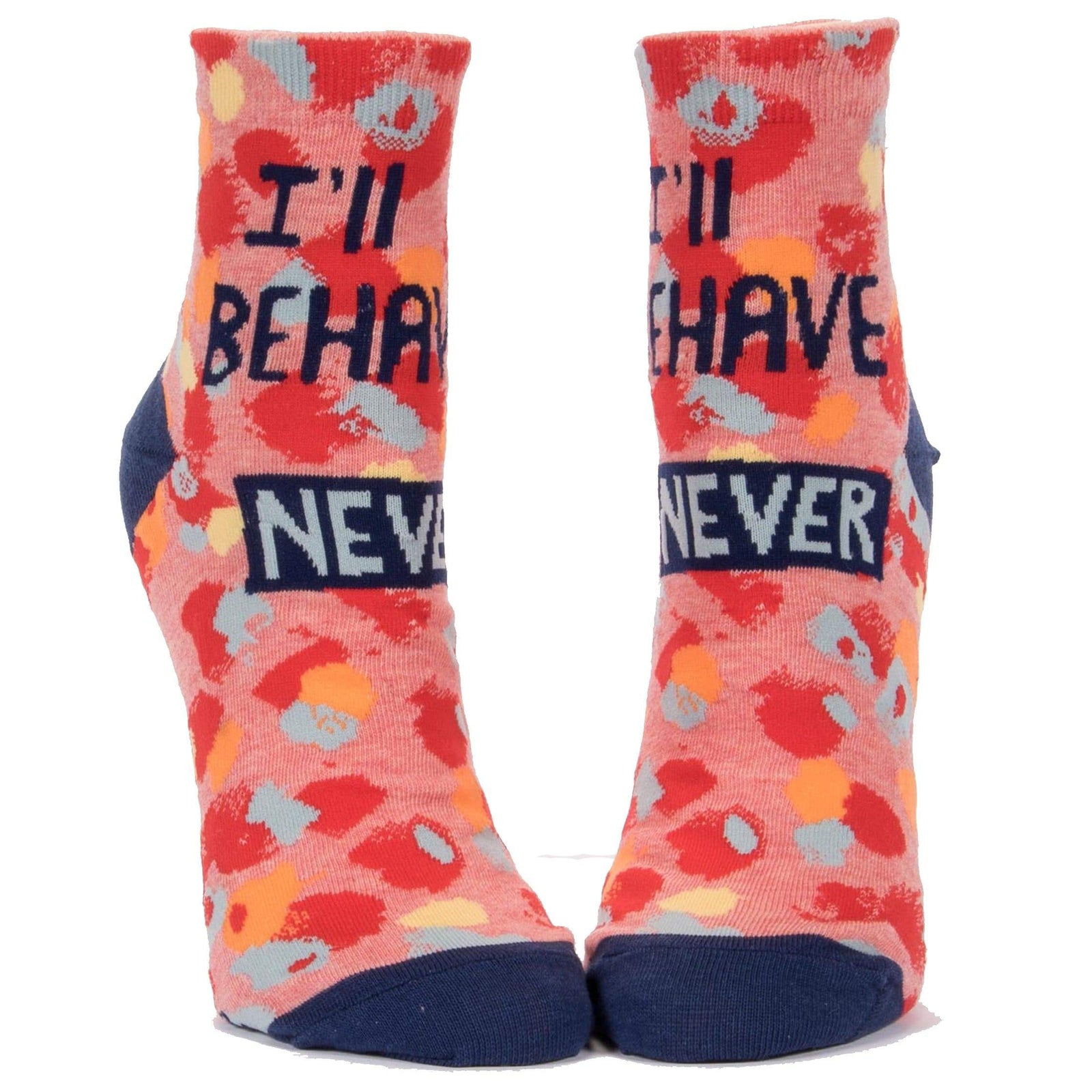 I'll Behave Never  Women's Ankle Sock pink